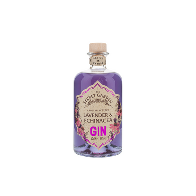 Secret Garden Distillery's colour changing lavender gin in our signature 50cl apothecary bottle.