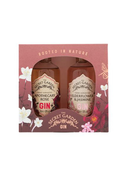 A pink gin gift collection of our rose and elderflower & jasmine gins packaged as a gin gift set on special