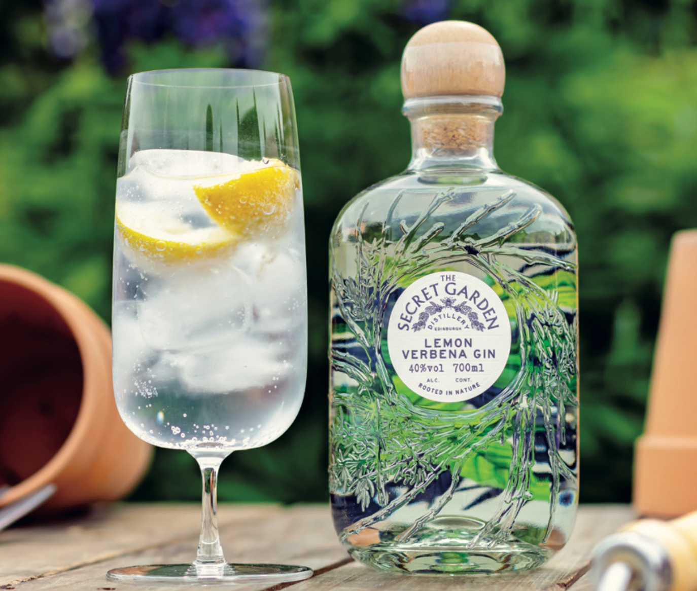 Secret Garden Distillery award-winning Lemon Verbena Gin distilled with Lemon Verbena, Lemon Thyme and Lemon balm grown and harvested in the Distillery Garden makes a refreshing twist to your summer gin and tonic