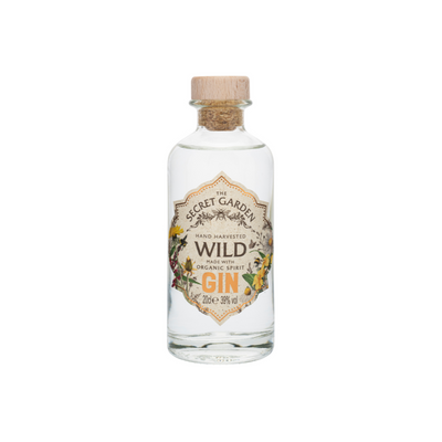 Secret Garden Distillery wild gin made with organic spirit in our midi size 20cl bottle perfect for tasting.