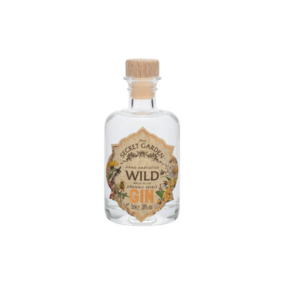 Our London Dry: Organic Wild Gin from Secret Garden Distillery as a gin miniature. Perfect tasting size and Perfect as a stocking filler this Christmas.