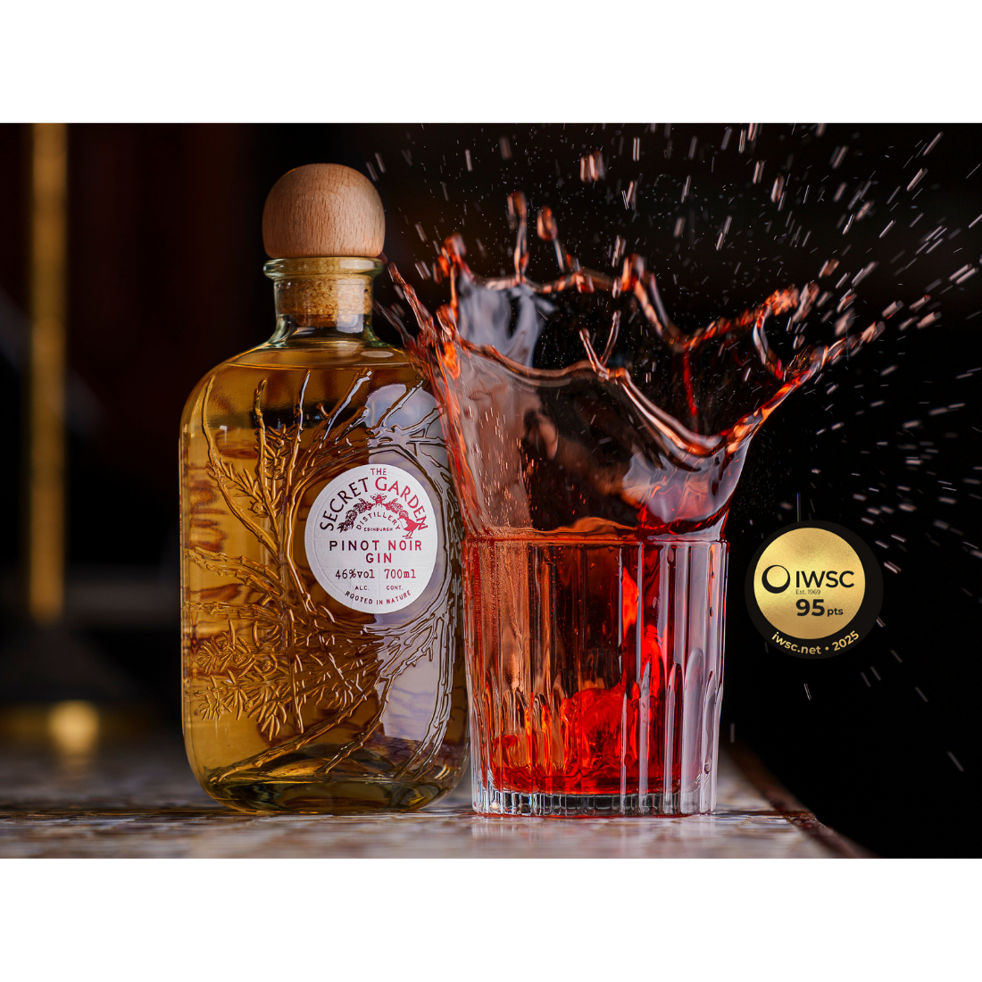 Secret Garden Distillerys luxury Pinot Noir gin wins another gold award and is the base gin in our signature Negroni gin cocktail